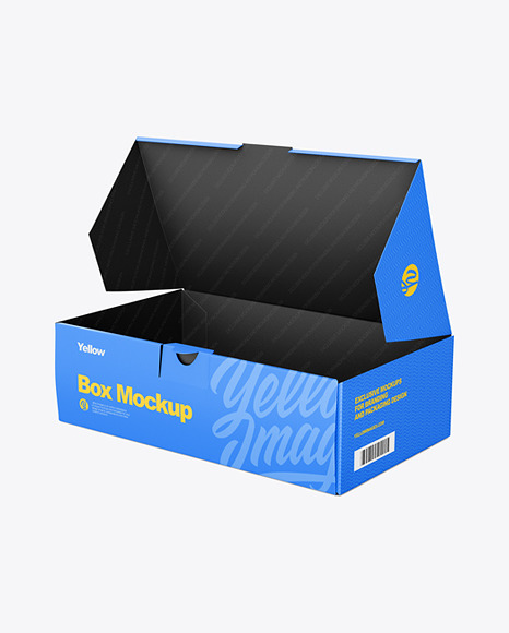 Empty Opened Matte Paper Box Mockup