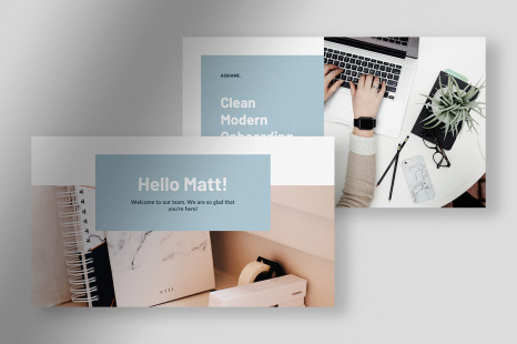 Aquene – Baby Blue Clean Modern Onboarding for New Employee Presentation