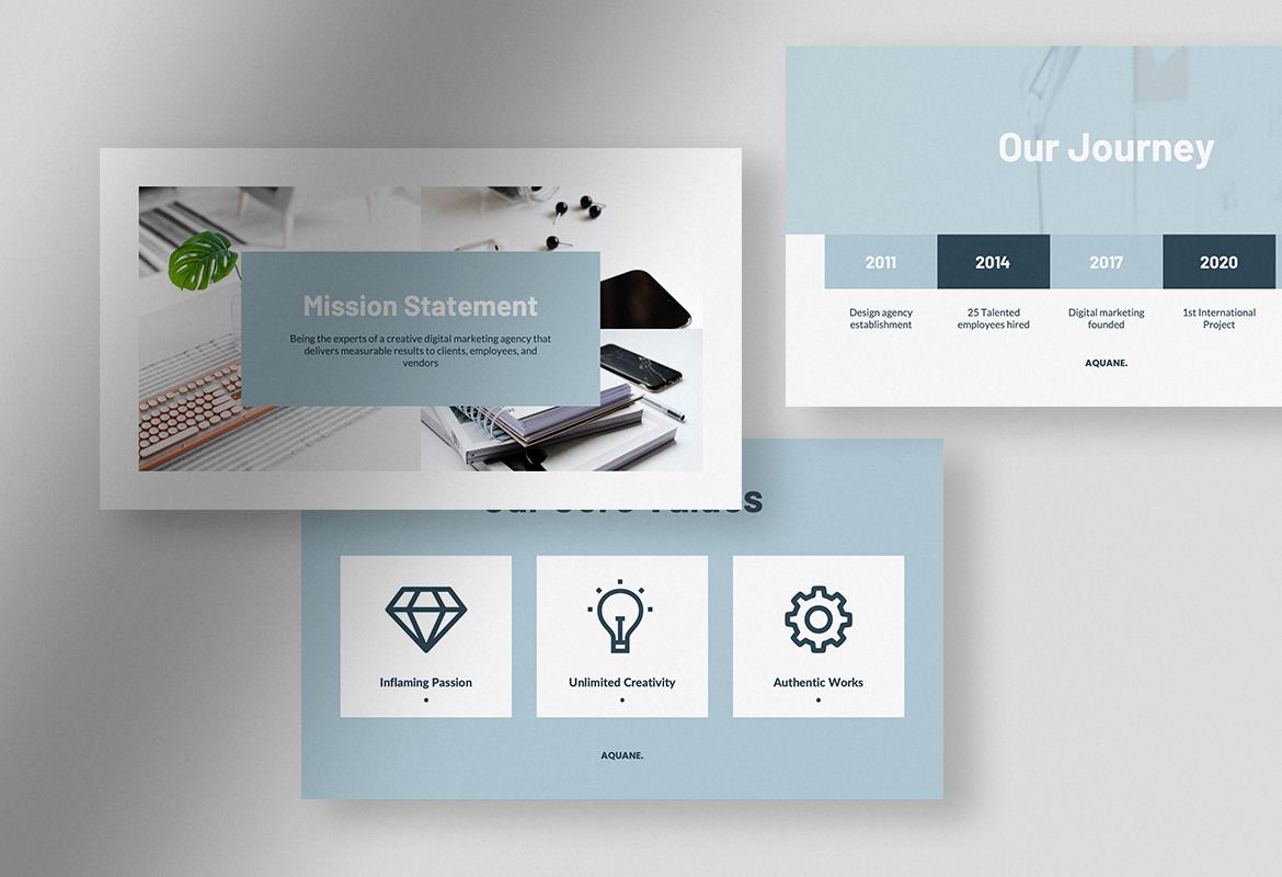 Aquene – Baby Blue Clean Modern Onboarding for New Employee Presentation