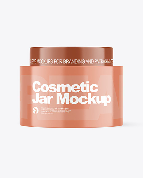 Glossy Cosmetic Jar Mockup