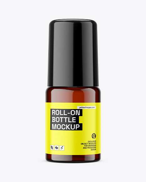 Amber Glass Roll-on Bottle Mockup