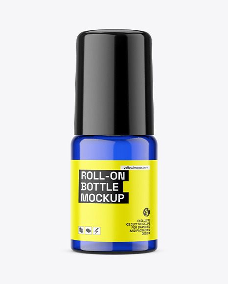 Blue Glass Roll-on Bottle Mockup