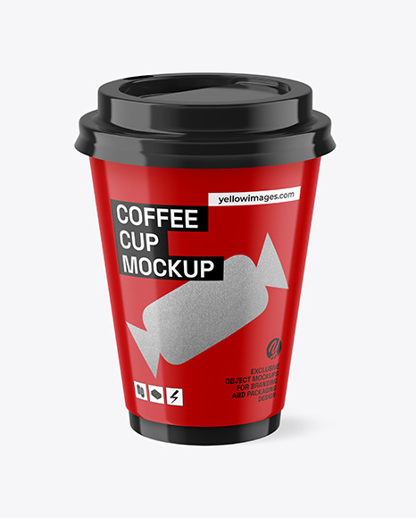 Glossy Coffee Cup Mockup