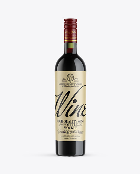 Green Glass Red Wine Bottle Mockup