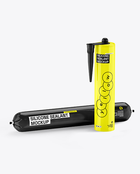 Glossy Package Silicone Sealant Mockup