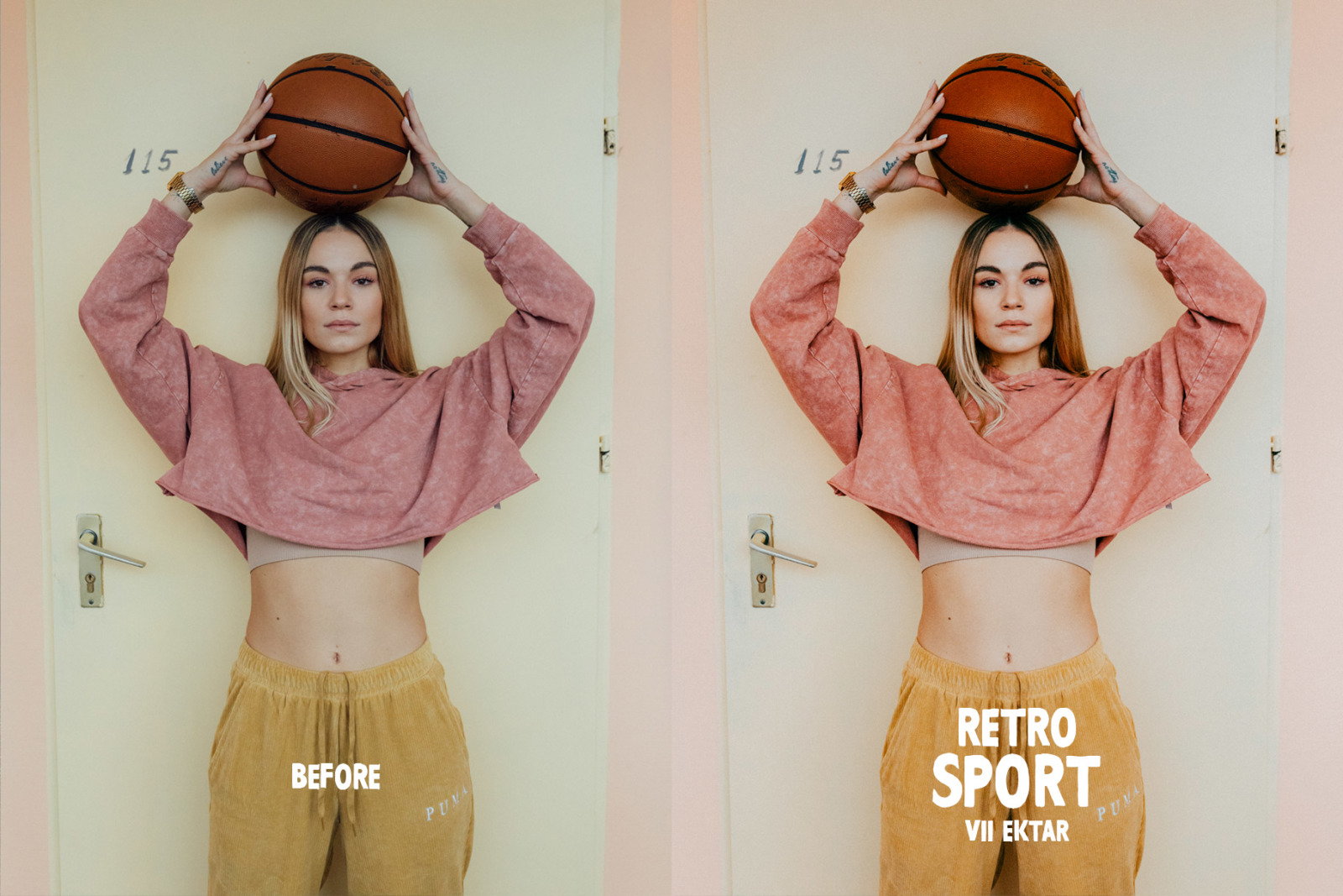 Retro Sport Lightroom Presets on Yellow Images Creative Store