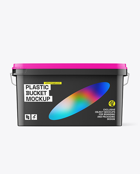 Glossy Plastic Bucket Mockup