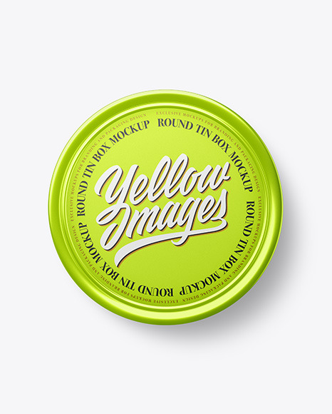 Metallic Round Tin Box Mockup