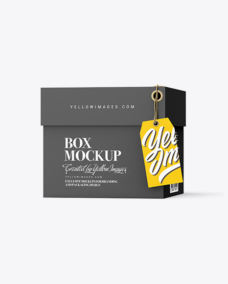 Paper Box with Label Mockup