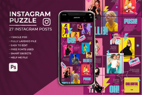 Colorful - Social Media Instagram Puzzle Feed