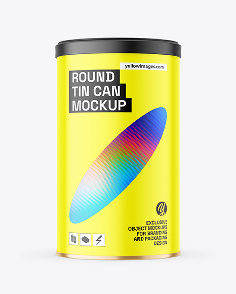 Round Tin Can w/ Matte Finish Mockup