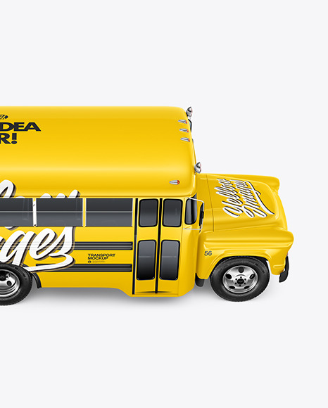 Old School Bus Mockup - Side View