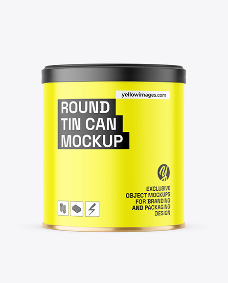 Round Tin Can w/ Matte Finish Mockup