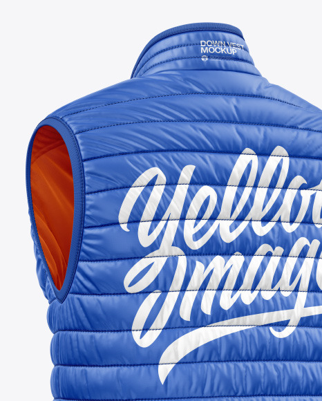 Glossy Nylon Down Vest Mockup