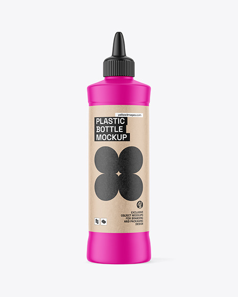 Matte Bottle with Kraft Label Mockup