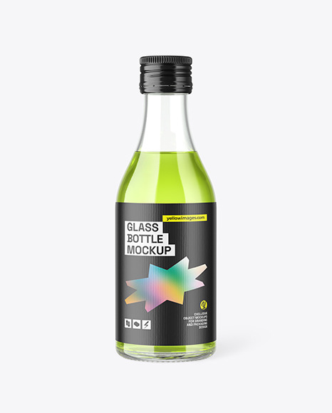 50ml Clear Glass Drink Bottle Mockup