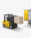 Box Truck W\ Forklift Mockup