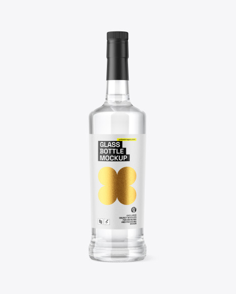 700ml Clear Glass Bottle Mockup