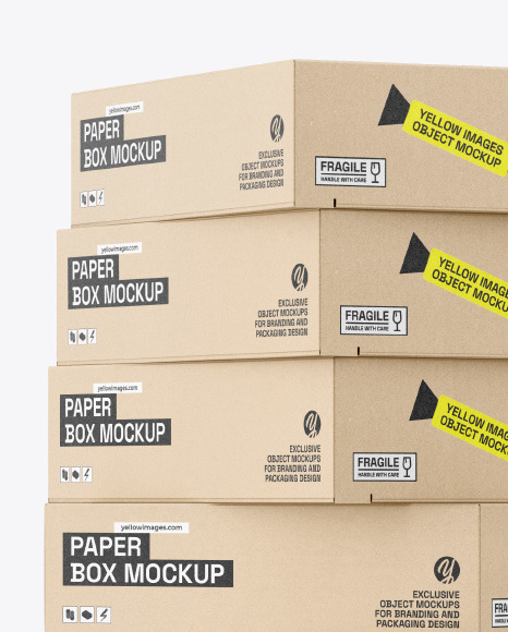 Kraft Paper Boxes Mockup