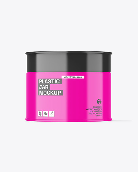 Glossy Plastic Jar Mockup