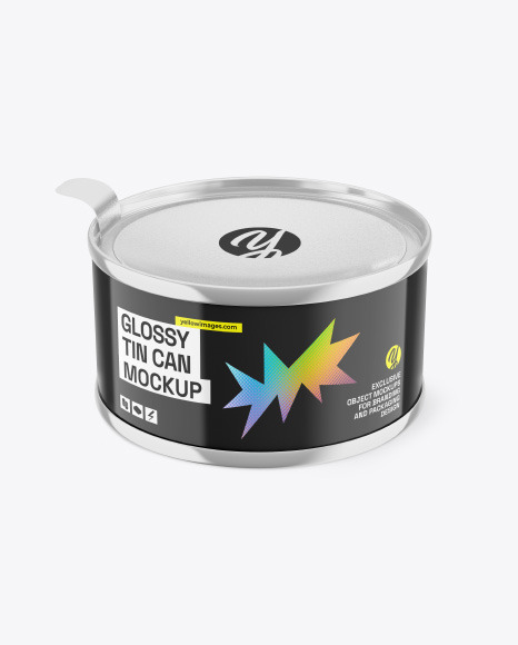Glossy Tin Can Mockup