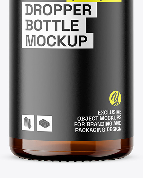 Amber Glass Dropper Bottle Mockup