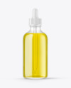 Clear Glass Dropper Bottle with Oil Mockup