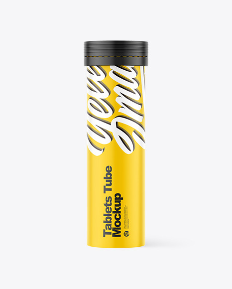 Matte Effervescent Tablets Tube Mockup