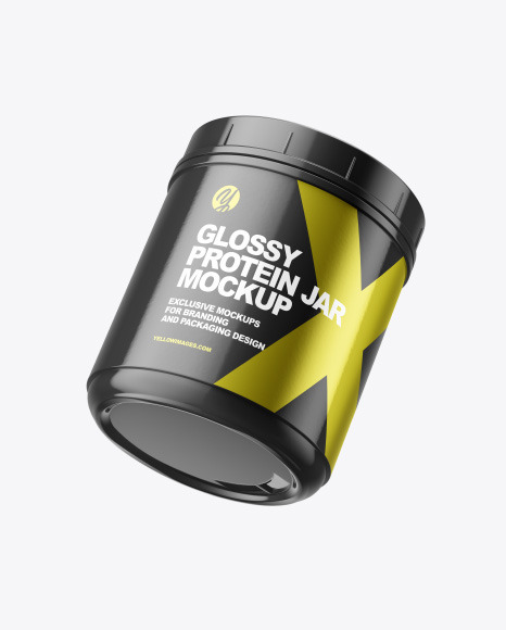 Glossy Protein Jar Mockup