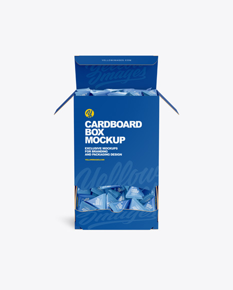 Cardboard Box W/ Triangular Snack Mockup