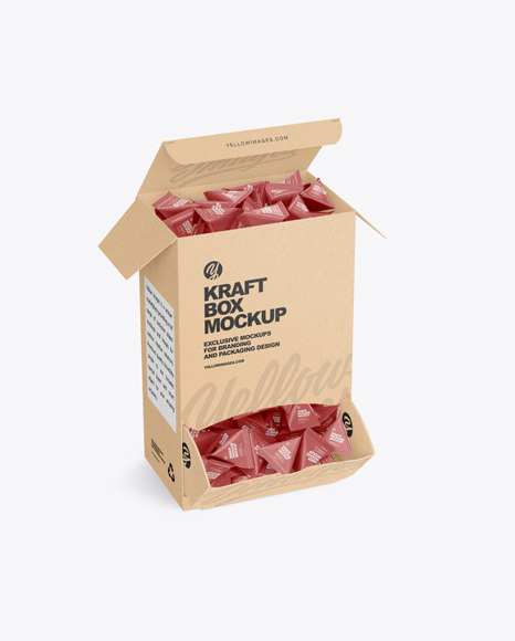 Kraft Box W/ Triangular Snack Mockup