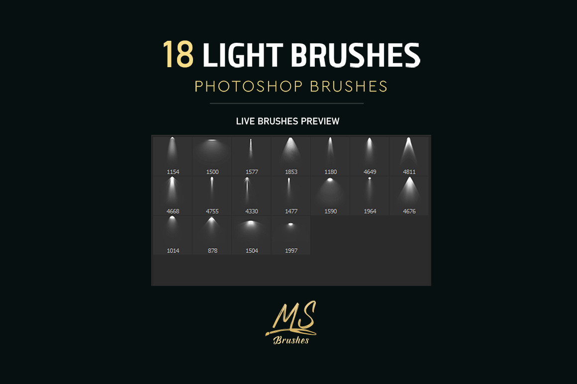 Realistic light Brushes for on Yellow Images Creative Store