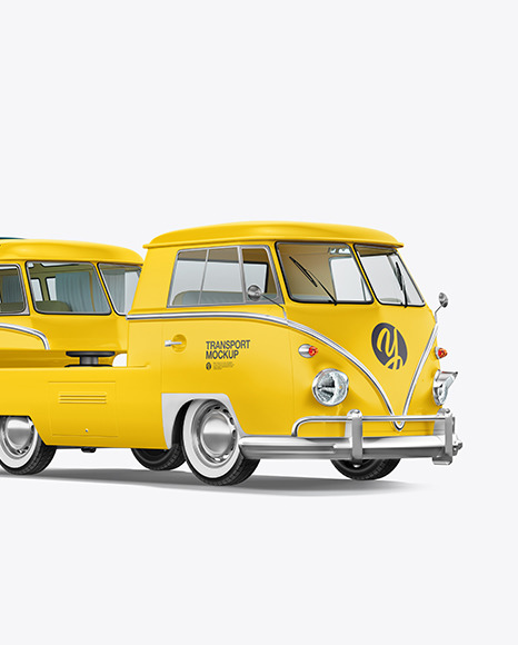 Camper Van W\ Surfboards Mockup - Half Side View