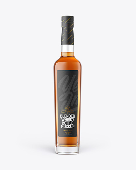 Square Clear Glass Bottle Mockup