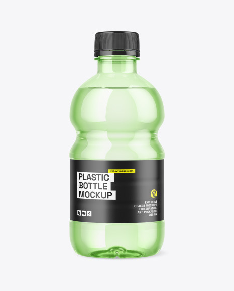 Colored Plastic Bottle w/ Water Mockup