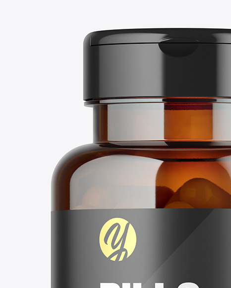 Amber Pills Bottle Mockup - Free Download Images High Quality PNG, JPG