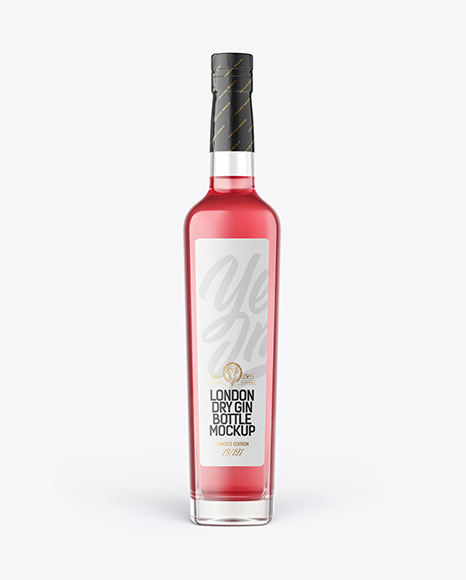 Square Clear Glass Bottle Mockup