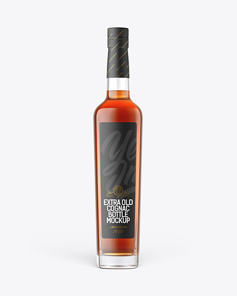 Square Clear Glass Bottle Mockup