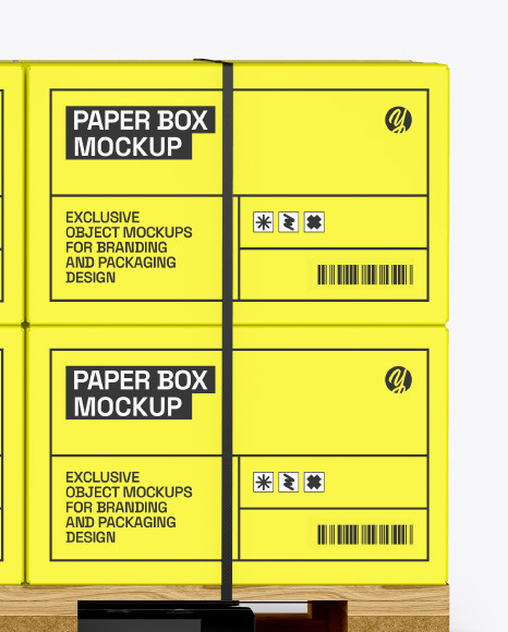 Hand Pallet Truck & Paper Boxes Mockup