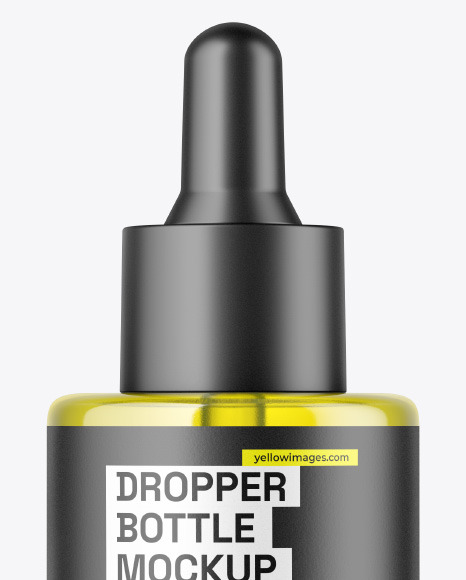 Clear Glass Oil Dropper Bottle w\ Paper Tub Mockup