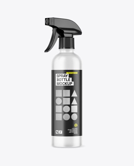 Frosted Plastic Spray Bottle Mockup