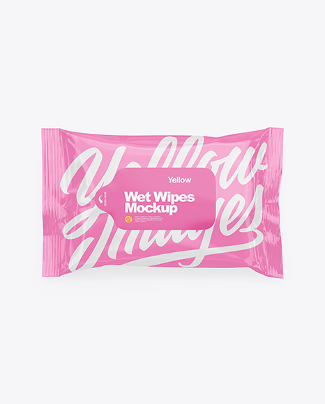 Glossy Wet Wipes Mockup