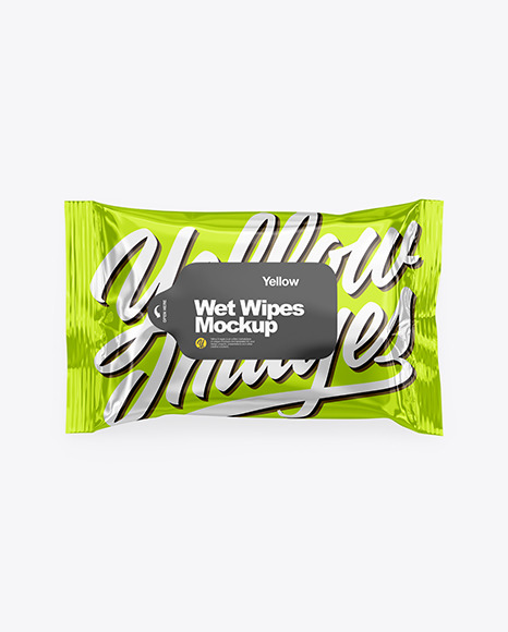 Glossy Metallic Wet Wipes Mockup