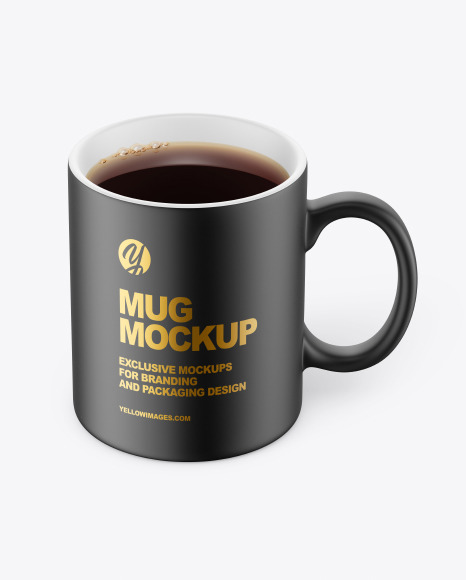 Matte Ceramic Mug w/ Tea Mockup