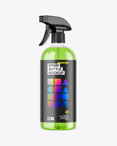 Clear Plastic Spray Bottle Mockup