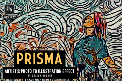 PRISMA Photo to Illustration Action For Photoshop