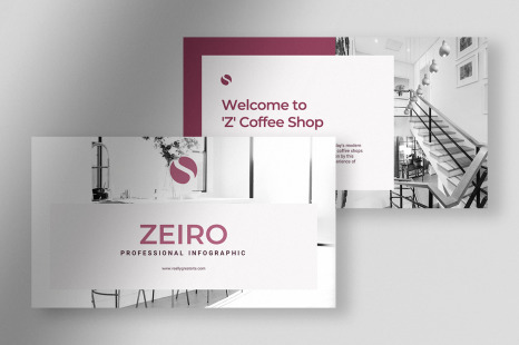 Zeiro – White Burgundy Professional Infographic Statistic Presentation