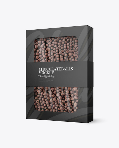 Paper Box With Chocolate Balls Mockup