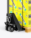 Hand Pallet Truck & Glossy Boxes Mockup