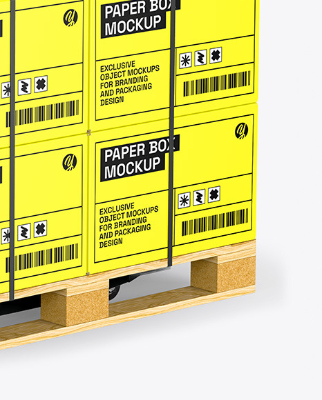 Hand Pallet Truck & Glossy Boxes Mockup